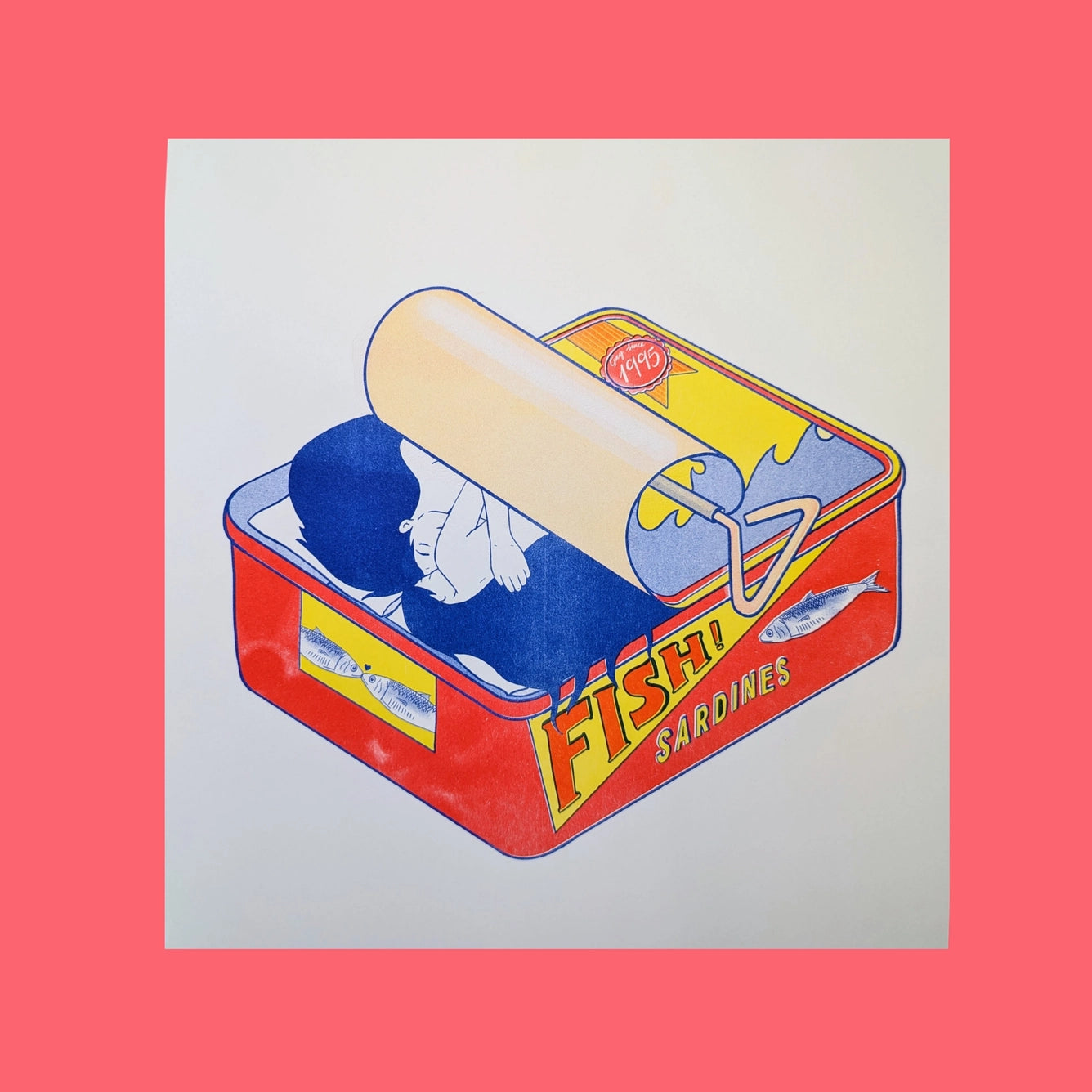 Sardine Girls Risograph Print | 11"x12"