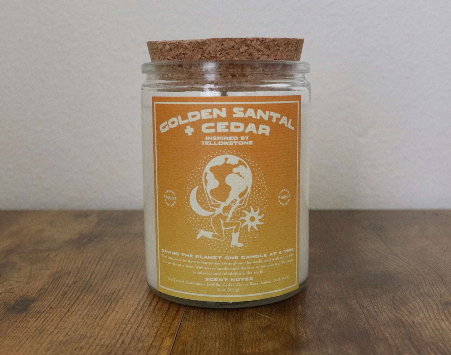 Golden Santal + Cedar - 11 oz Soy Candle