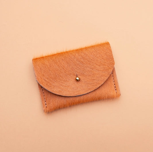 Cardholder - Peach Hair On Hide