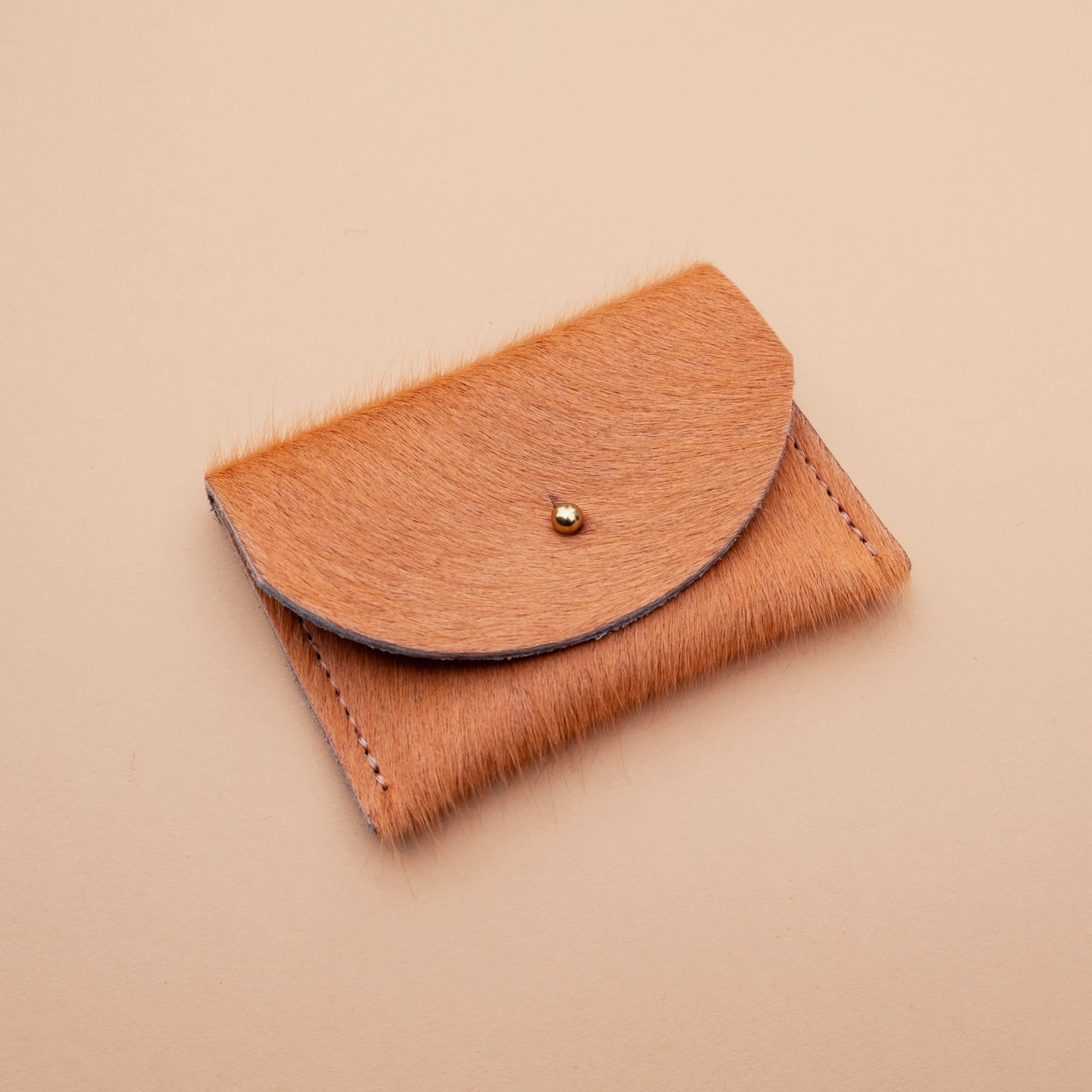 Cardholder - Peach Hair On Hide