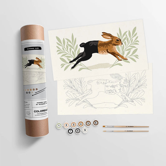 Running Hare | Modern Paint By Numbers Kit