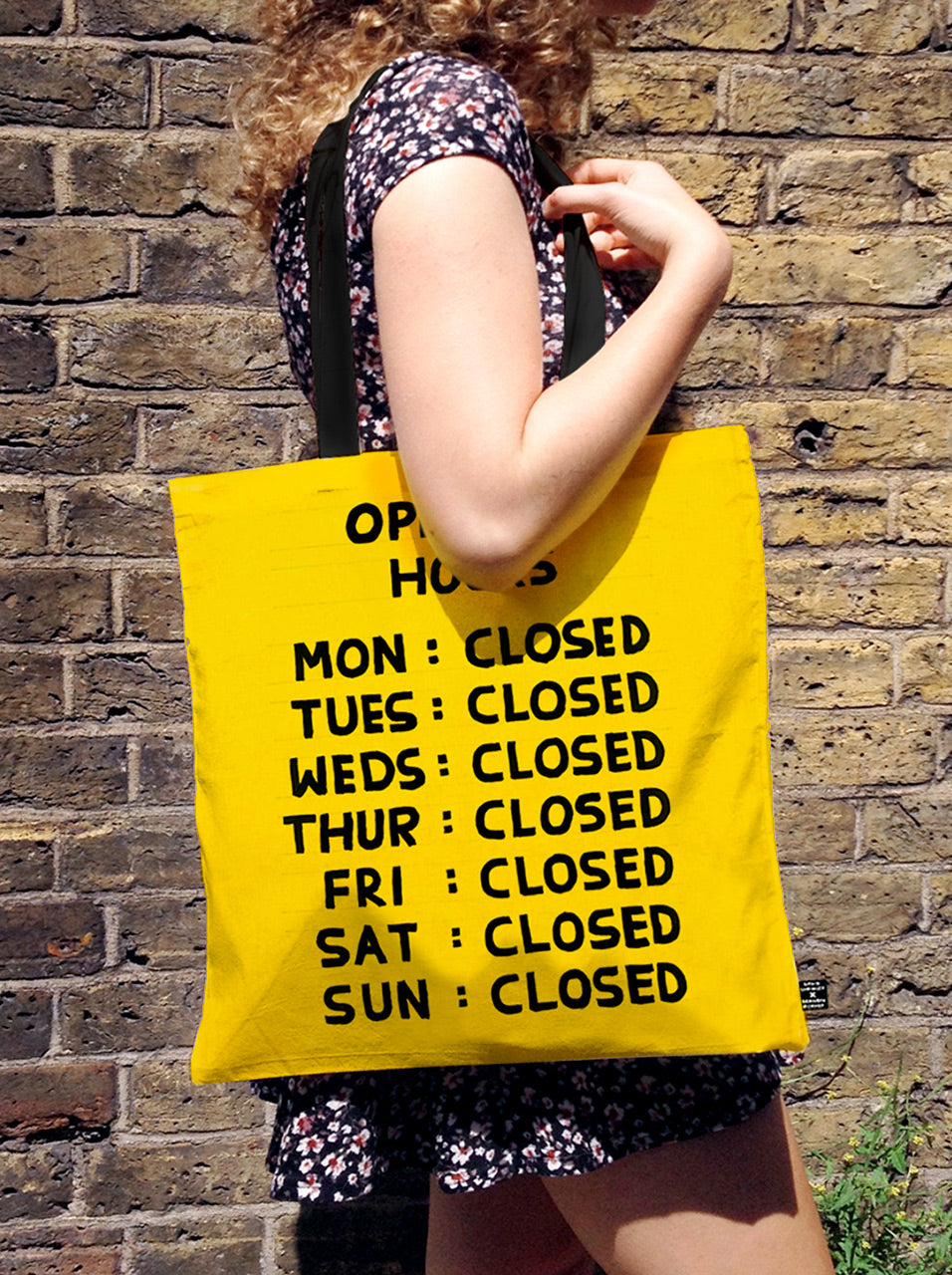 David Shrigley Opening Hours Tote Bag