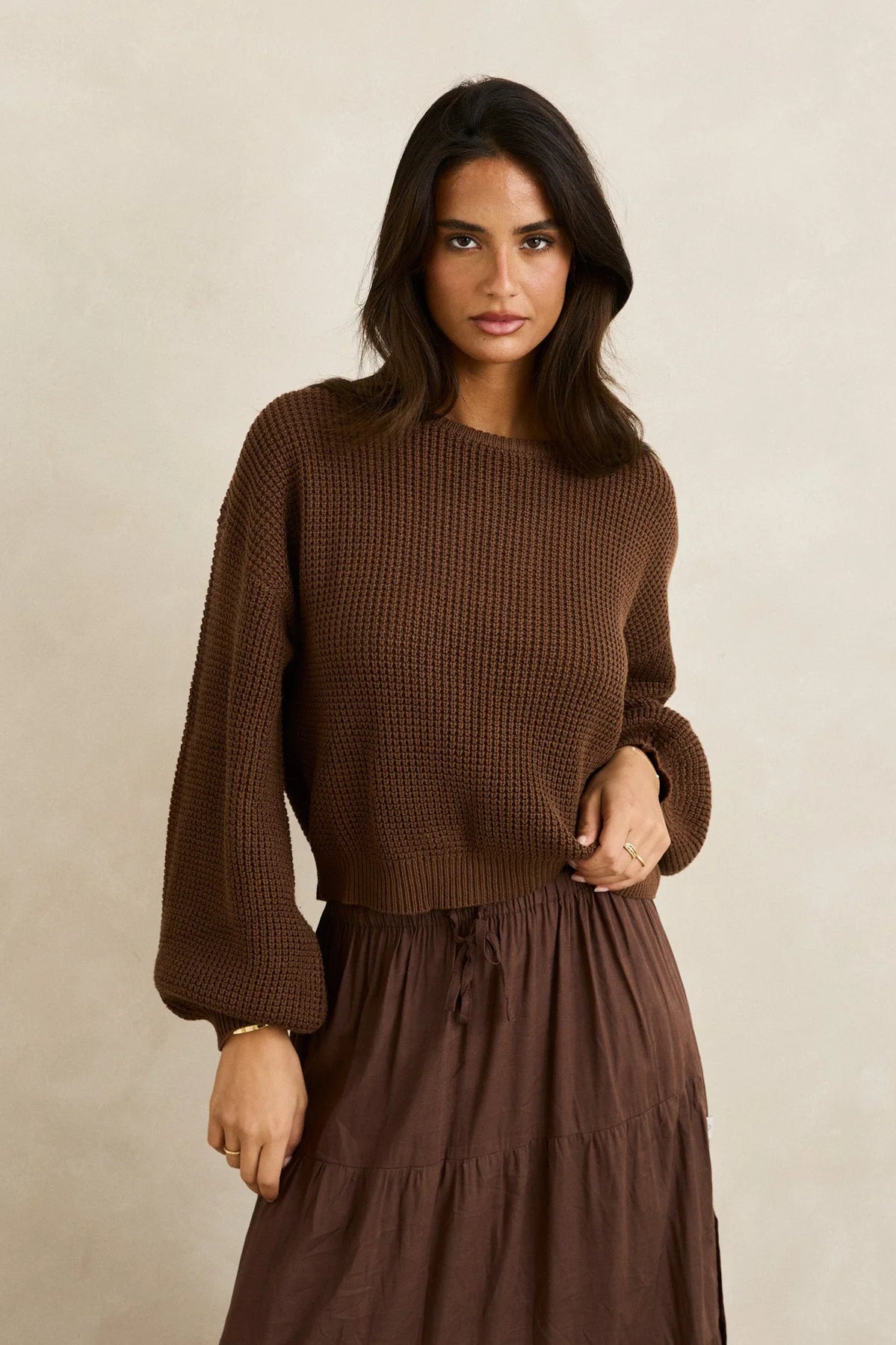 Classic Knit Jumper - Chocolate