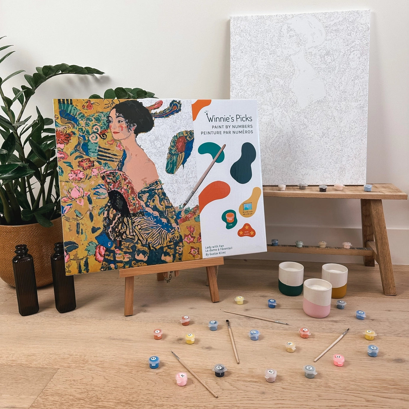 Lady with Fan - Gustav Klimt Paint-By-Numbers