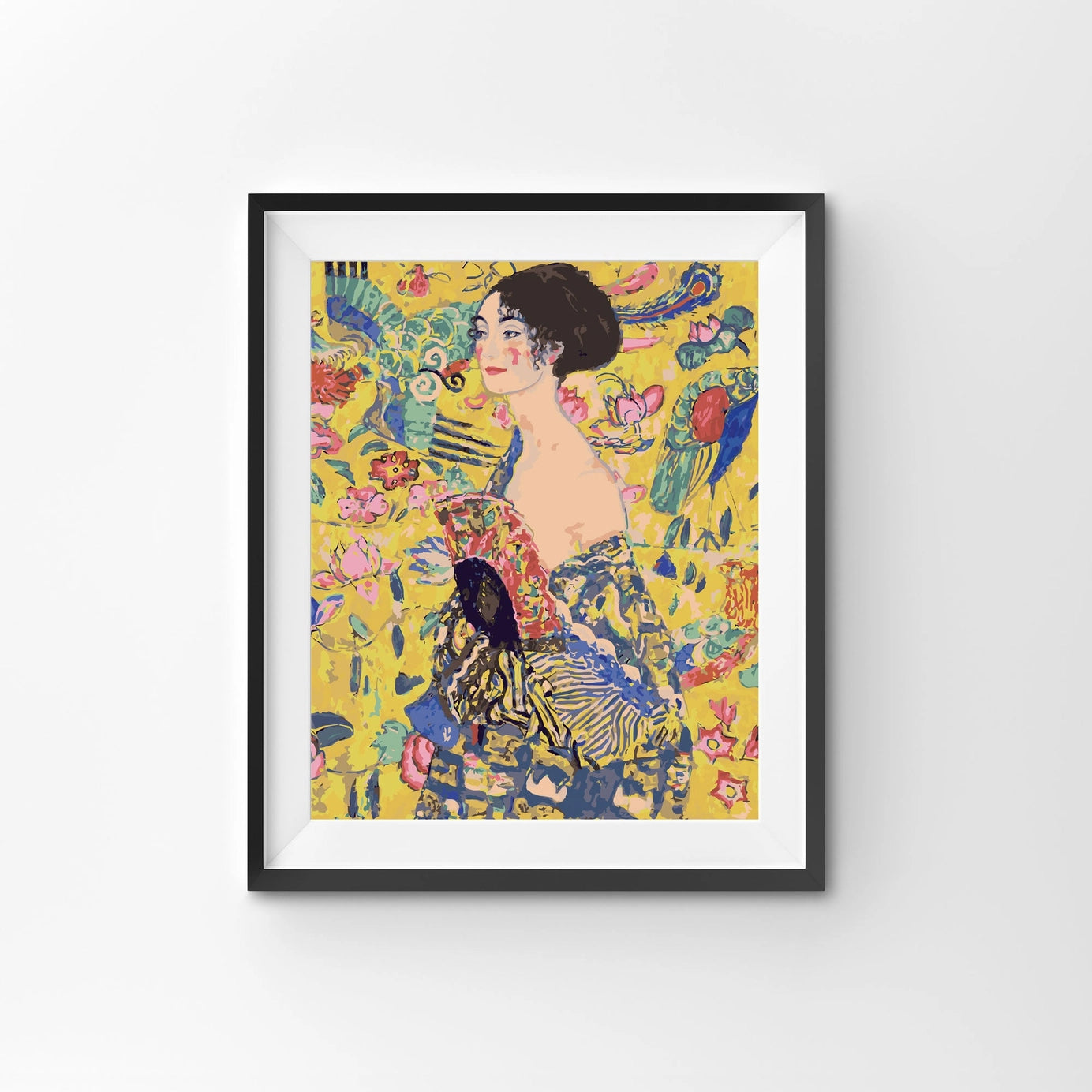 Lady with Fan - Gustav Klimt Paint-By-Numbers