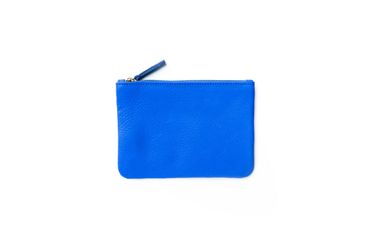 Zipper Pouch - Lapis Leather
