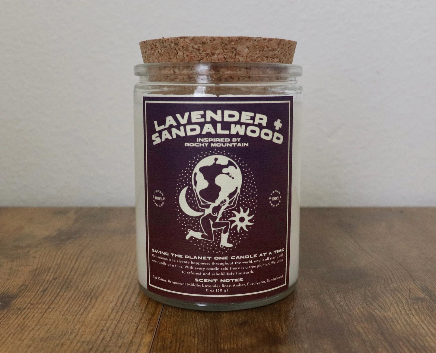 Lavender + Sandalwood - 11 oz Soy Candle