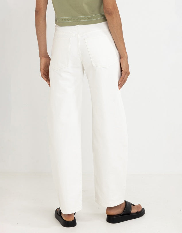 Low Rise Barrel Denim - White