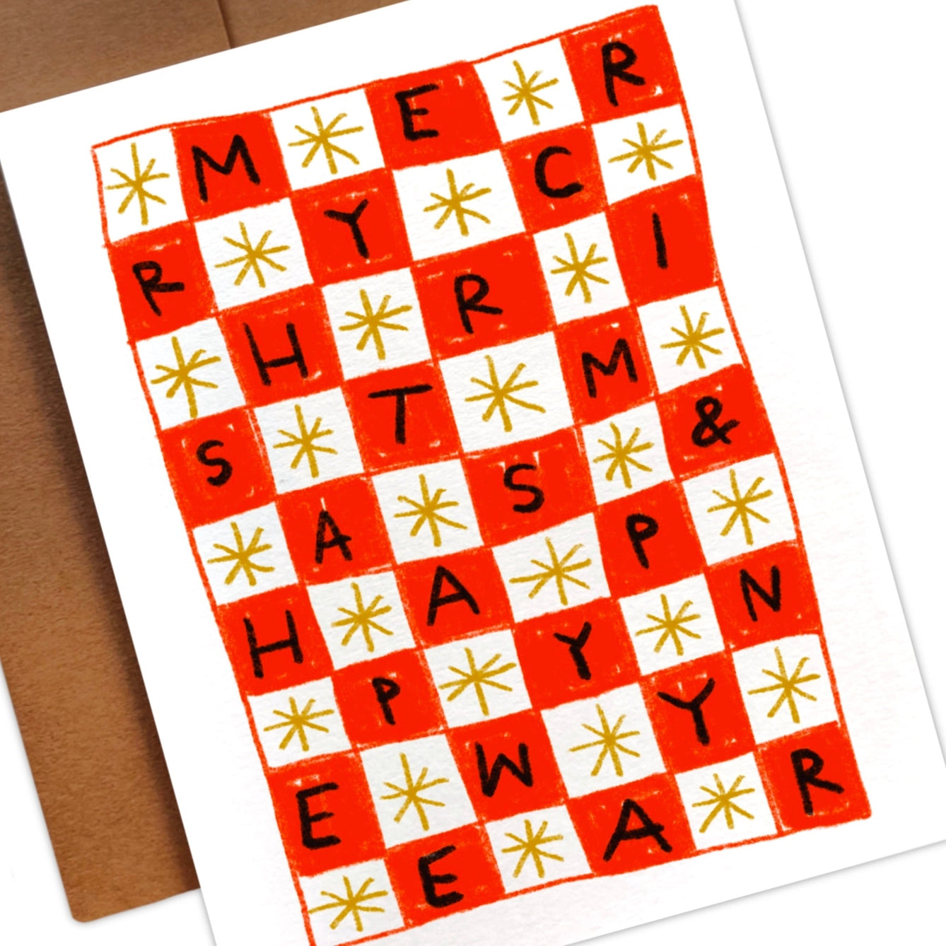 Checkered Merry Christmas & Happy New Year Card