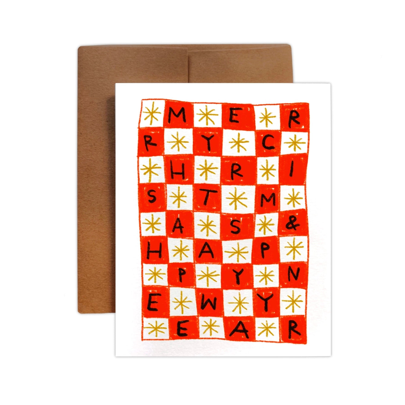 Checkered Merry Christmas & Happy New Year Card