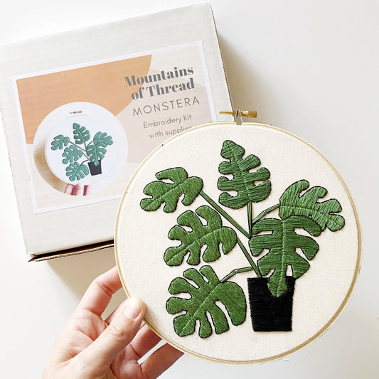 Monstera Embroidery Kit