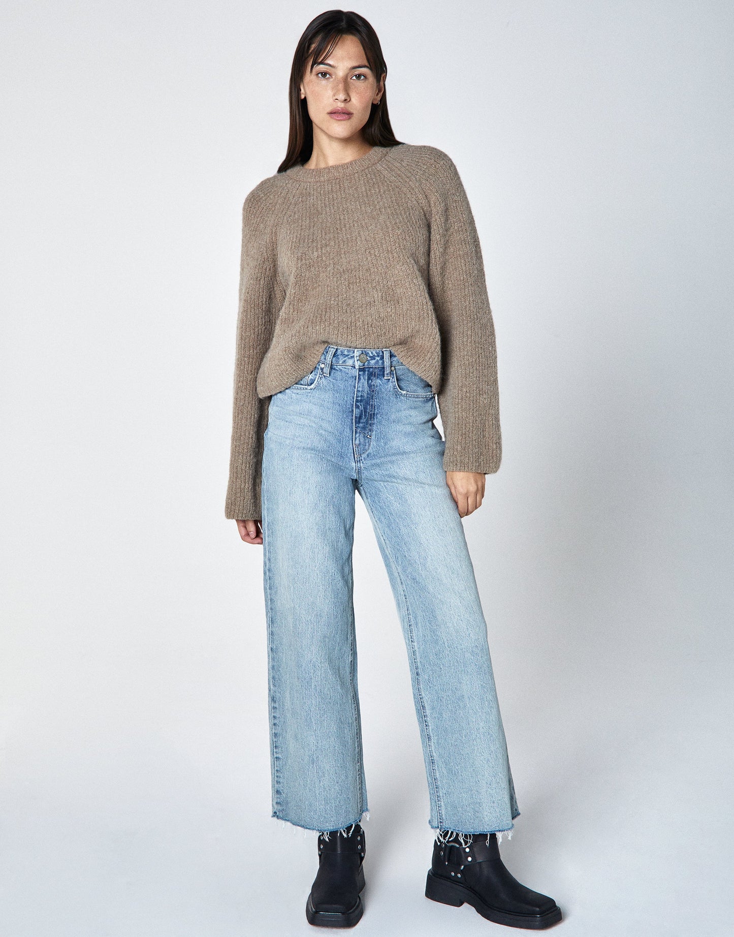 Noemi High-Rise Cropped Wide Leg Denim
