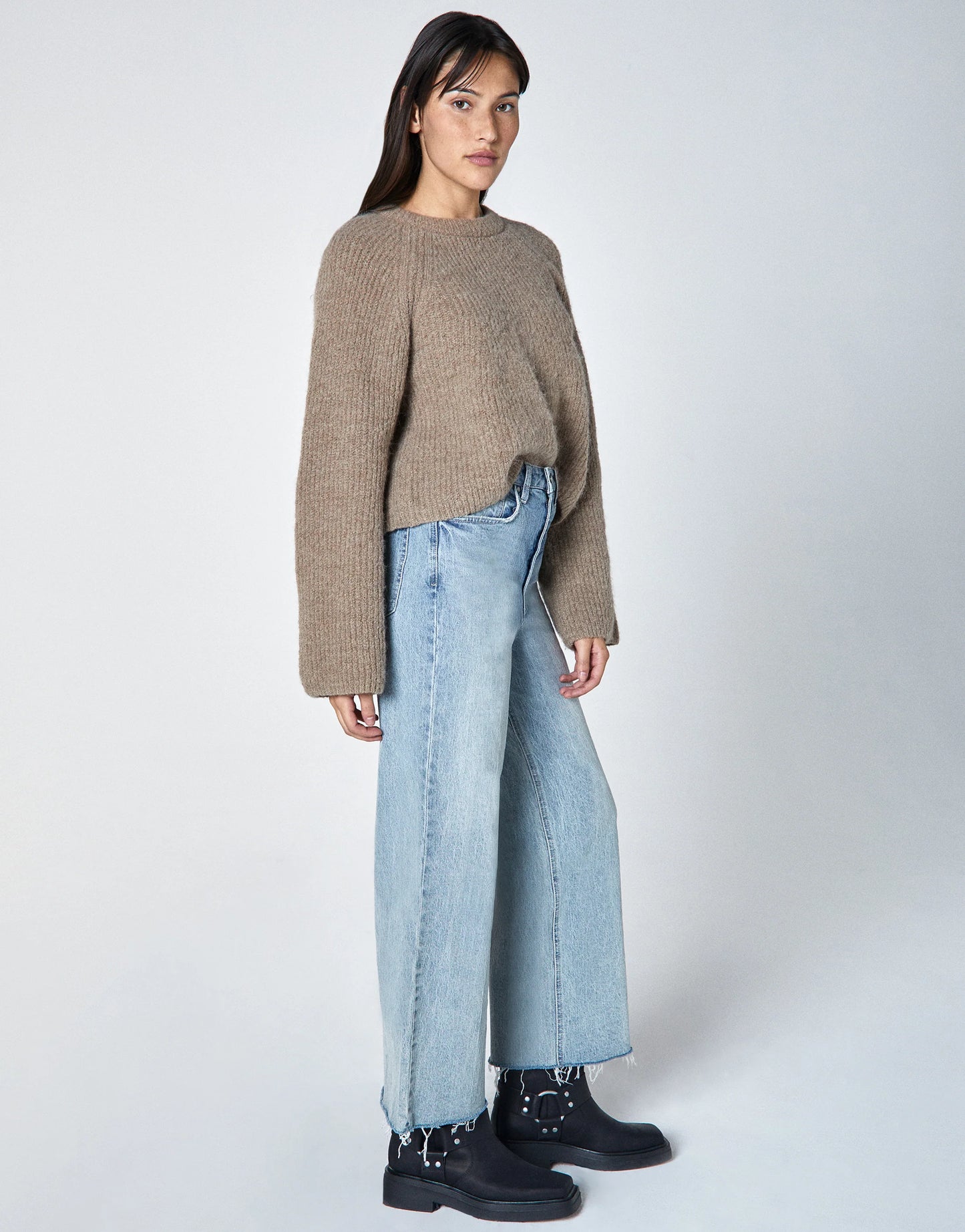 Noemi High-Rise Cropped Wide Leg Denim