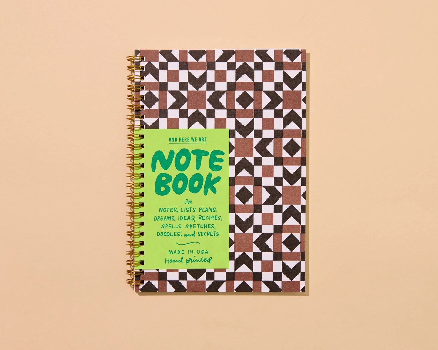 Autumn Quilt Letterpress Spiral Notebook