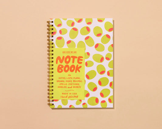 Olives Letterpress Spiral Notebook