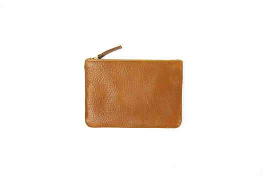 Zipper Pouch - Cognac Leather