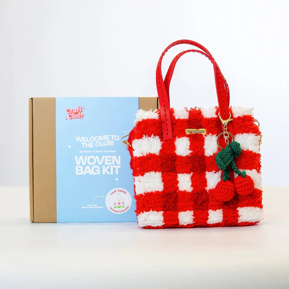 Craft Club Woven Bag Kit - Gingham Red