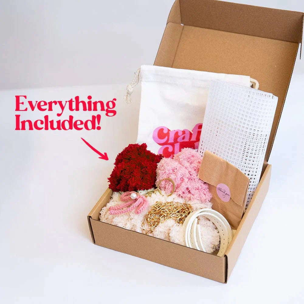 Craft Club Woven Bag Kit - Gingham Red