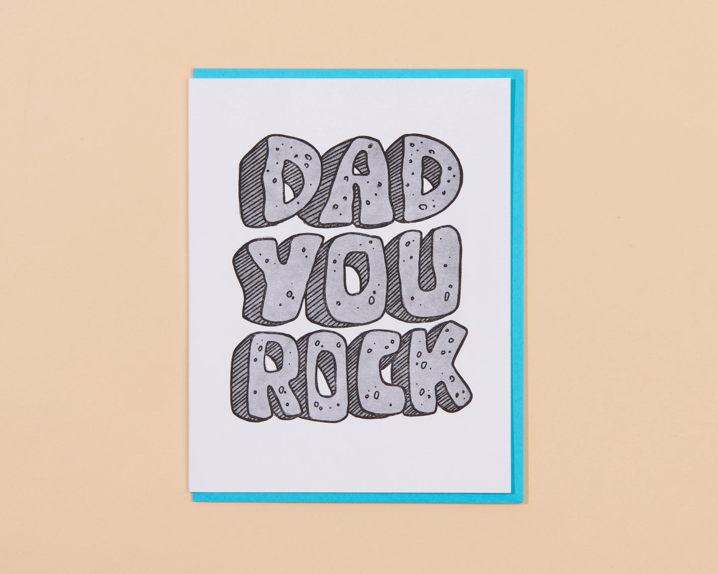 Dad You Rock Birthday Letterpress Greeting Card