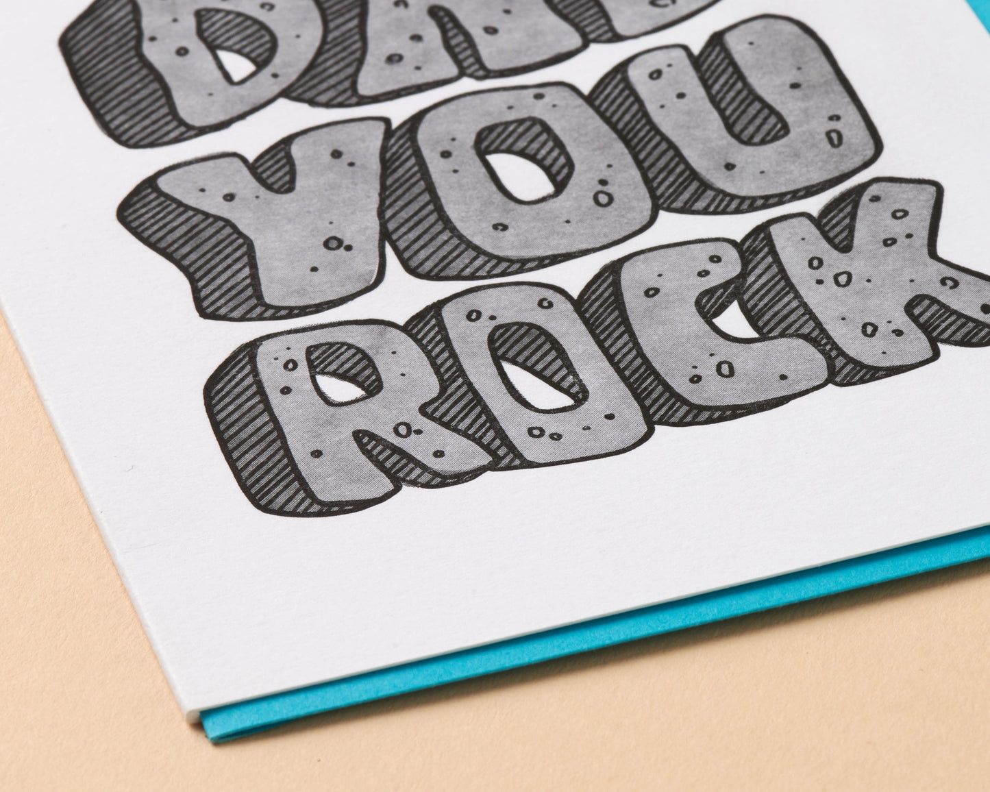 Dad You Rock Birthday Letterpress Greeting Card