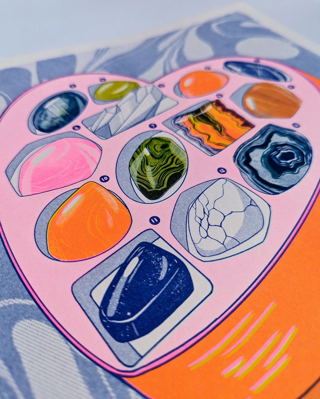 Man I Love Rocks and Gemstones | 11"x14" Risograph Print