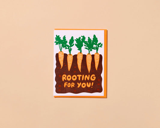 Rooting For You - Letterpress Greeting Card