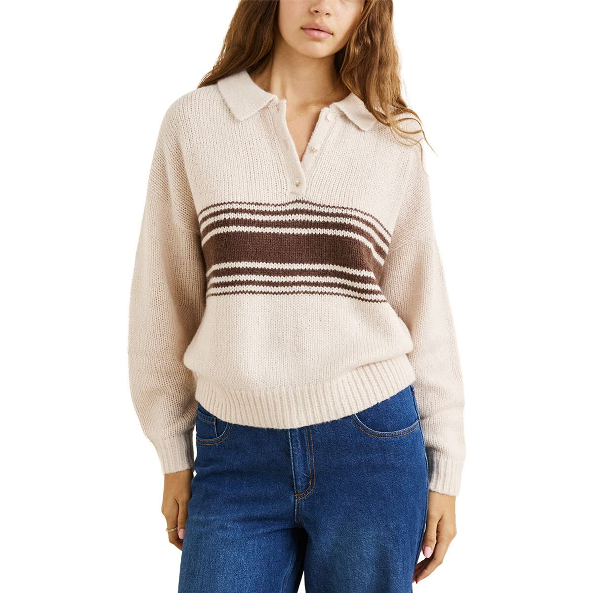 Strata Knit Collared Sweater
