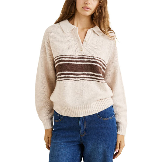 Strata Knit Collared Sweater