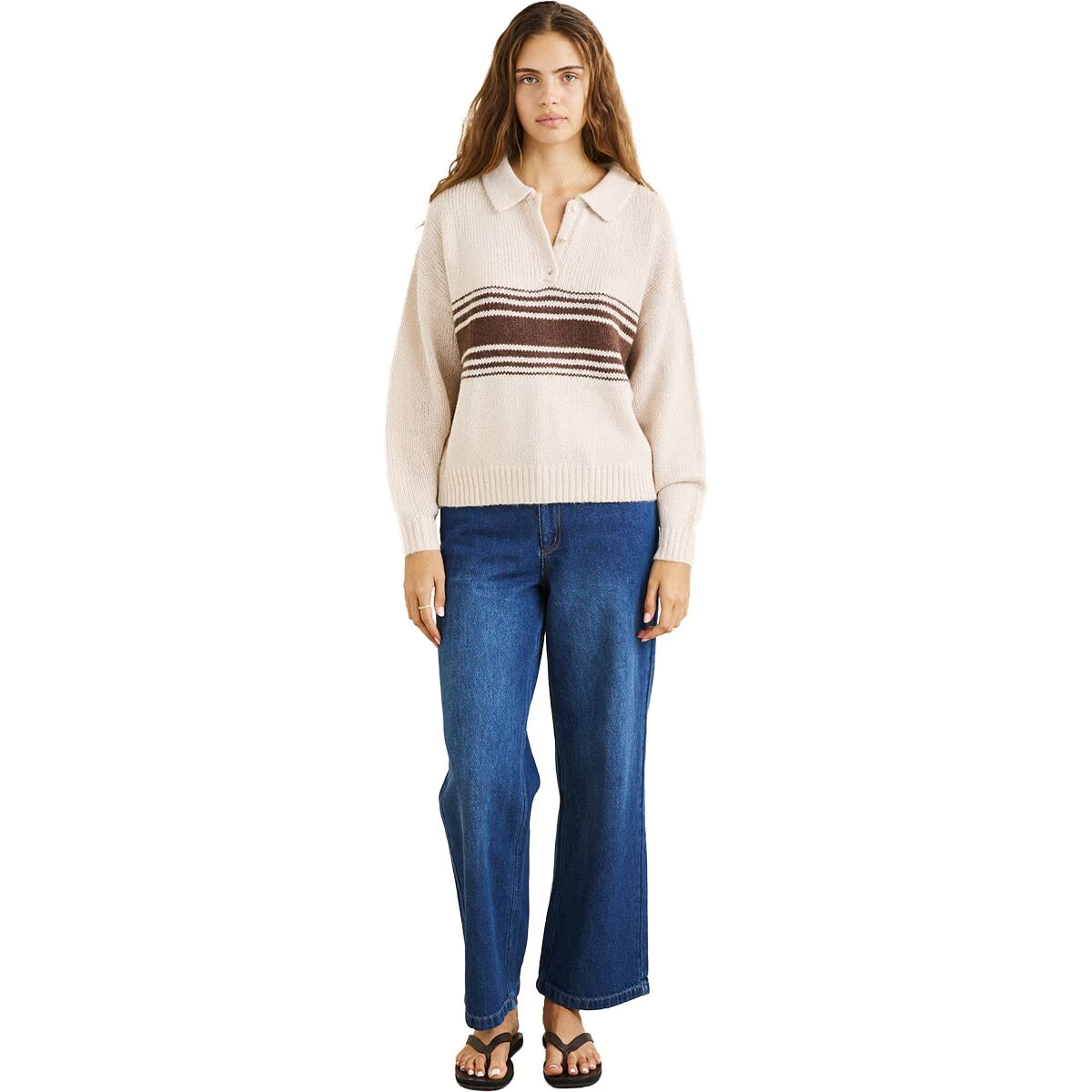 Strata Knit Collared Sweater