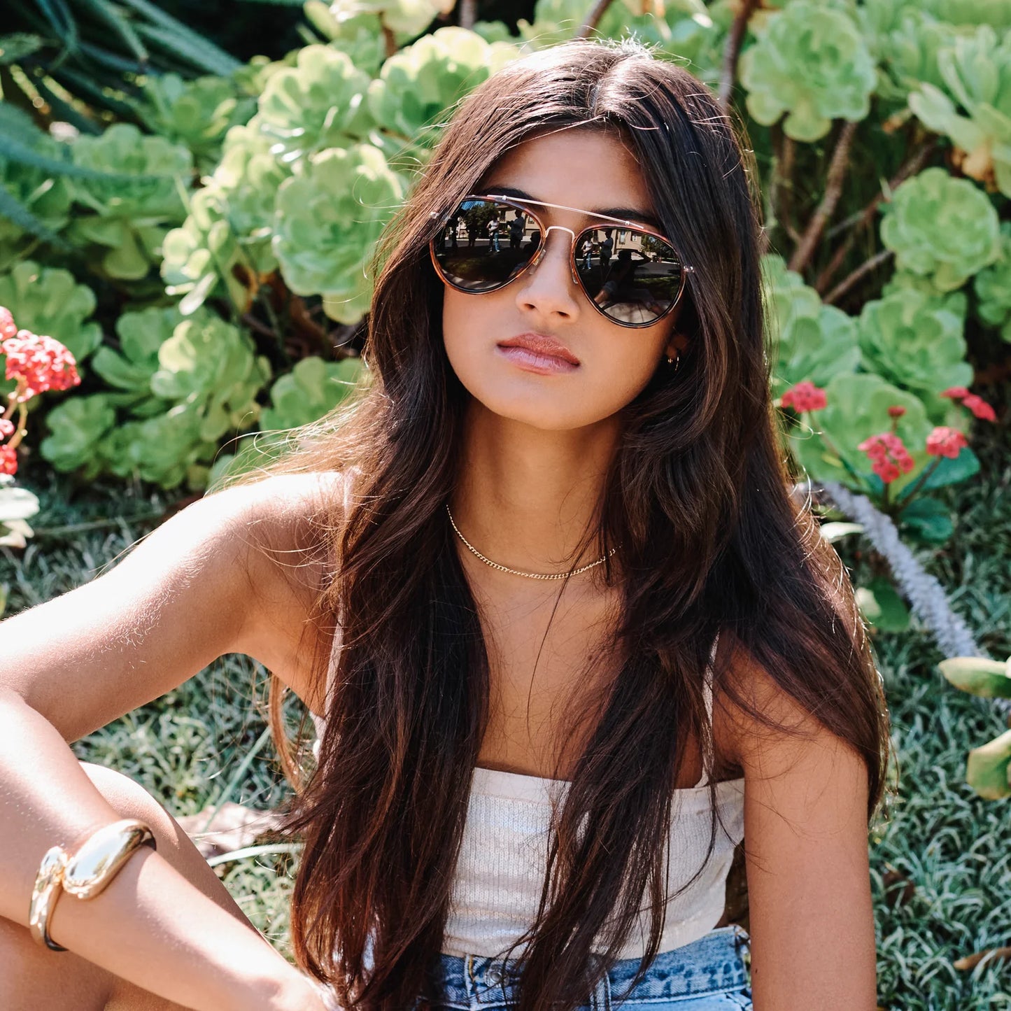 Tatum Sunglasses - Tort/Green
