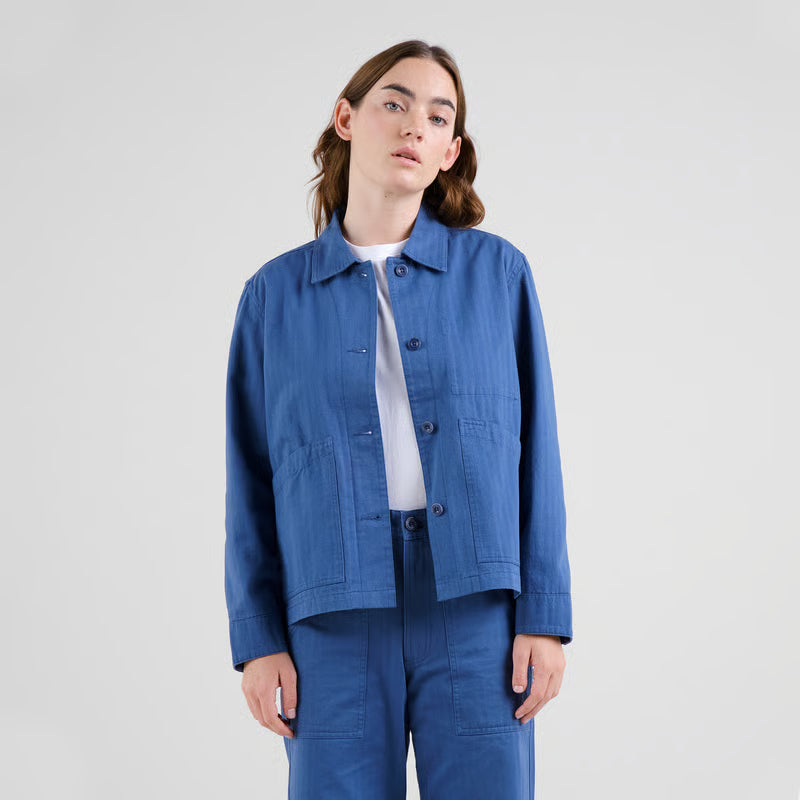 Stiby Herringbone Jacket - True Blue