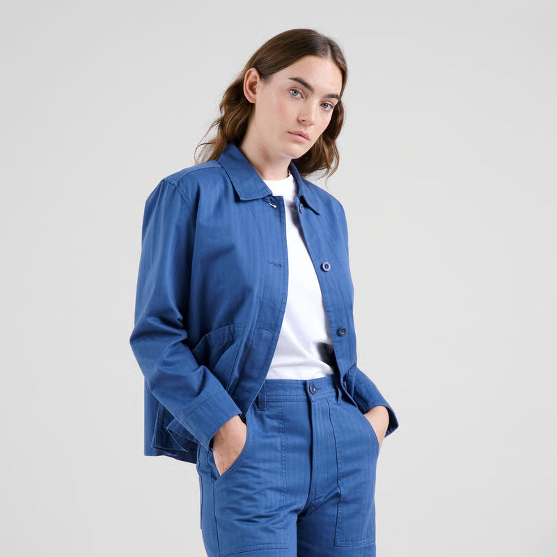Stiby Herringbone Jacket - True Blue