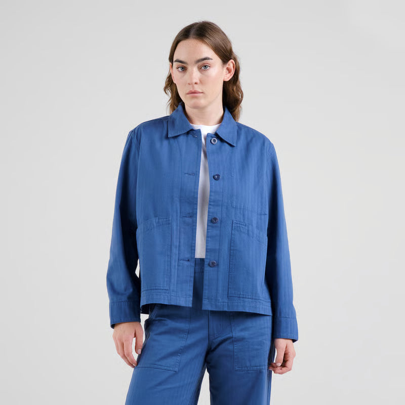 Stiby Herringbone Jacket - True Blue
