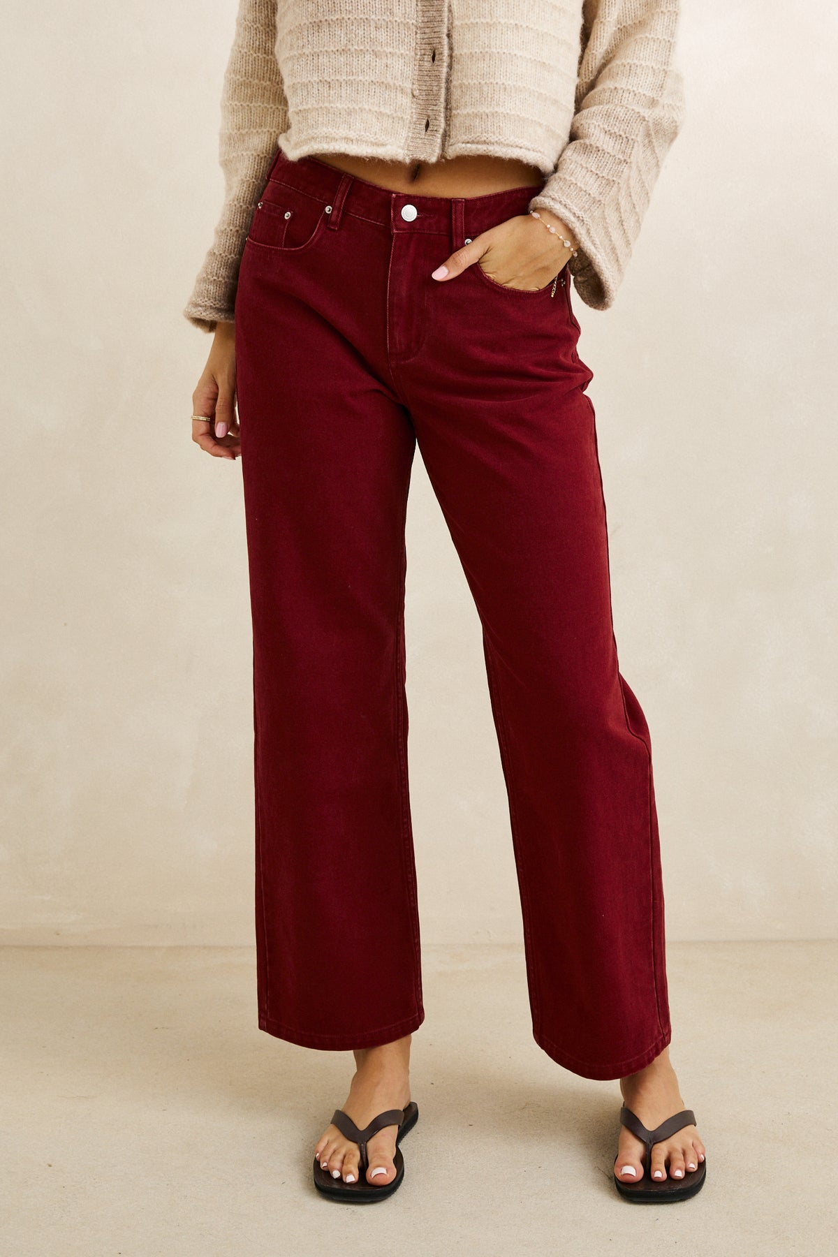 Adjustable Charlie Pant - wine