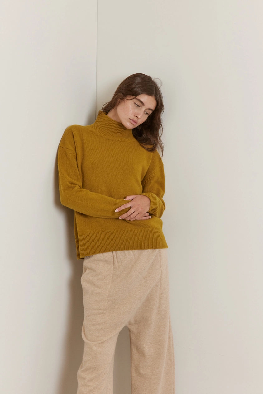 Wool Turtleneck Long Sleeve Sweater