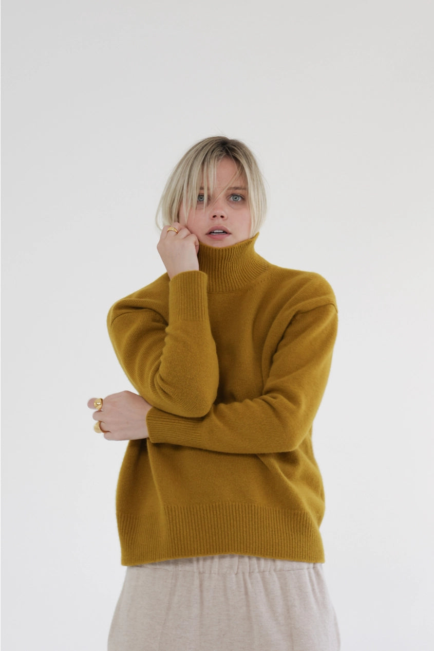 Wool Turtleneck Long Sleeve Sweater