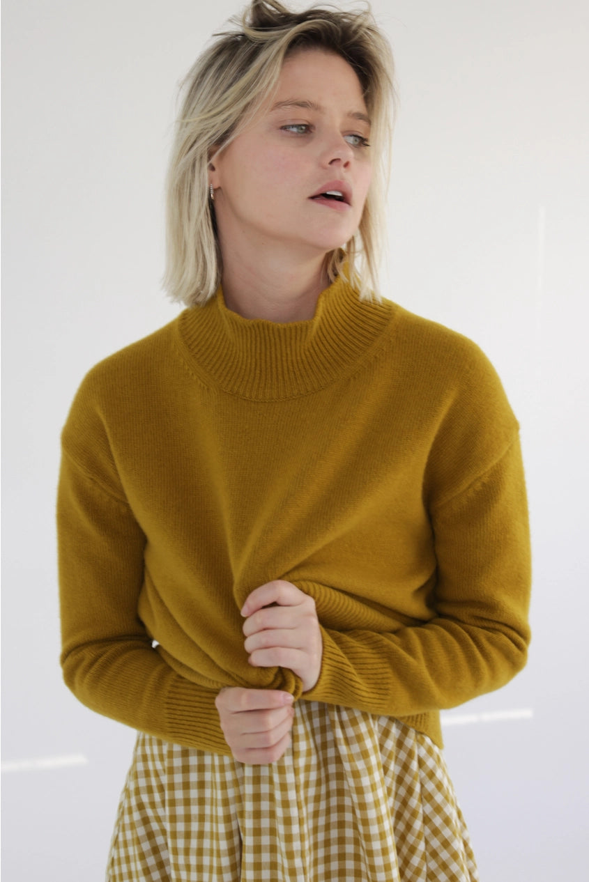 Wool Turtleneck Long Sleeve Sweater