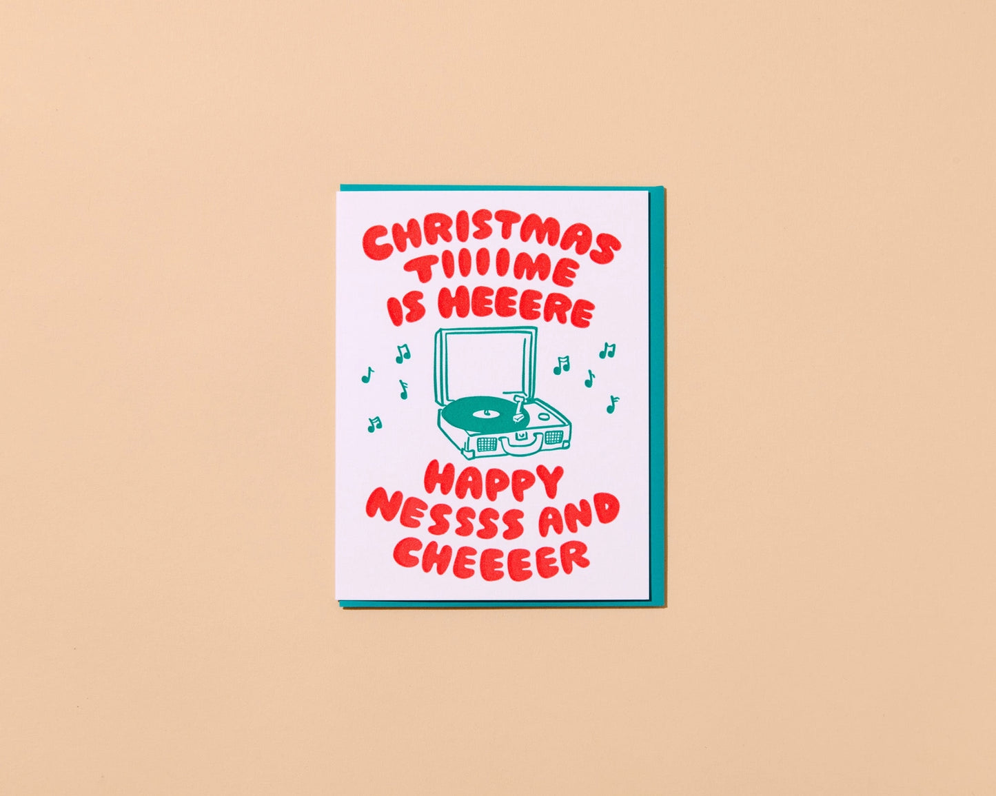 Christmas Time Vintage Letterpress Greeting Card