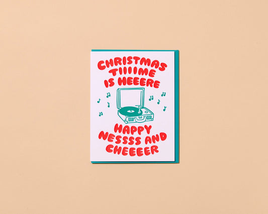 Christmas Time Vintage Letterpress Greeting Card