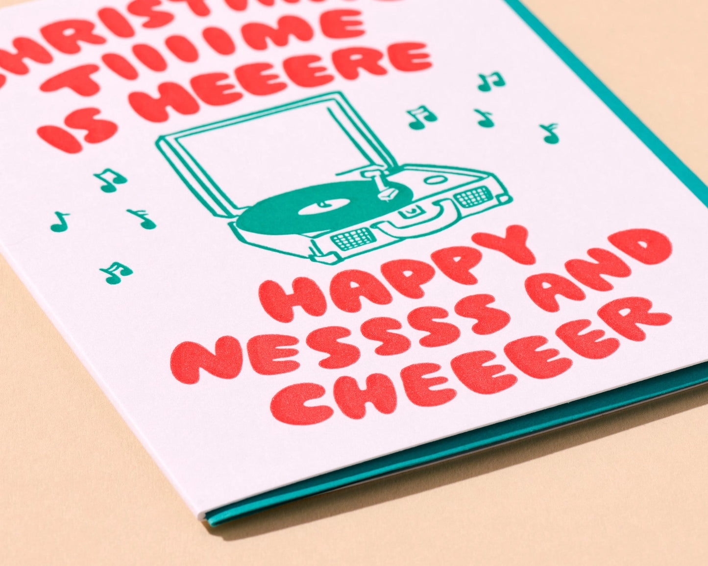 Christmas Time Vintage Letterpress Greeting Card