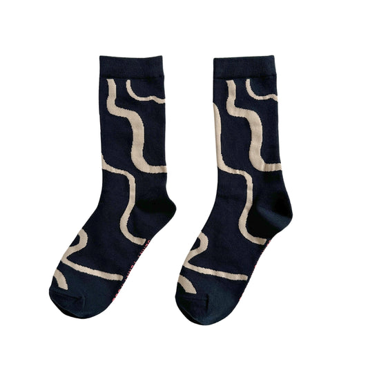 Crew Socks - Ziggy in Black & Tan